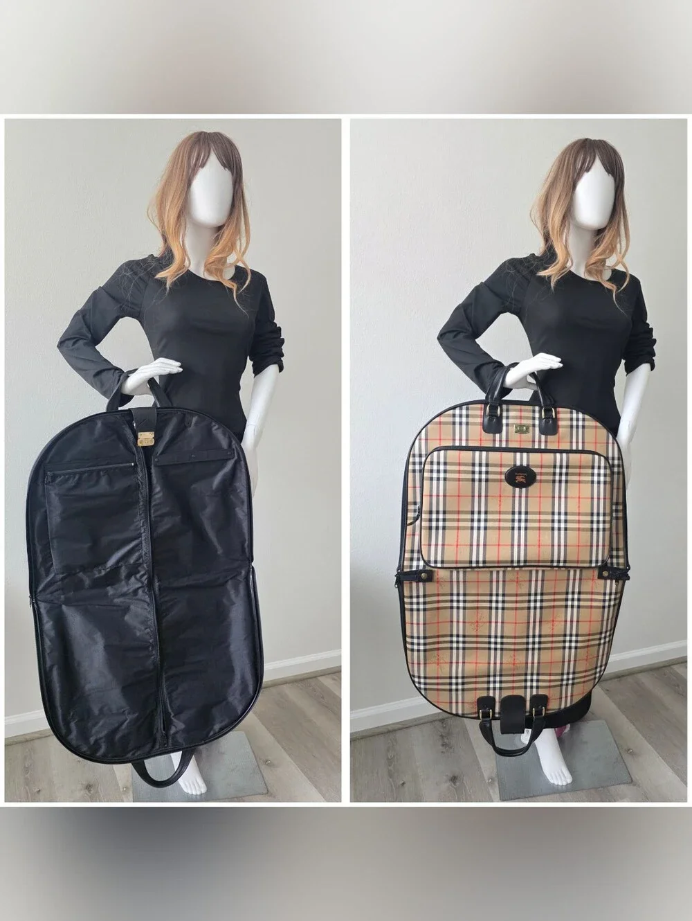 Auth Burberry Nova Check Garment Travel Bag